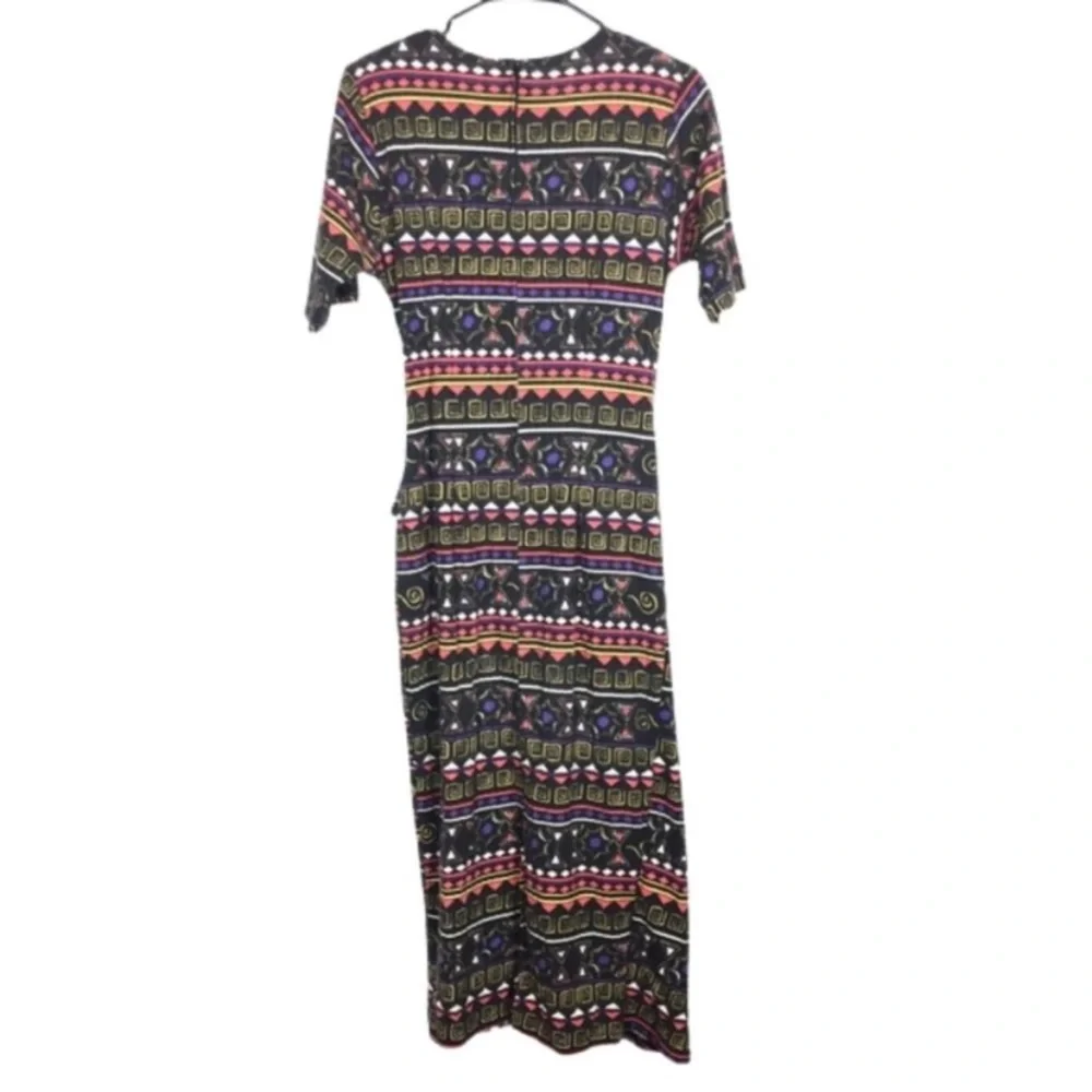 Vintage tribal print faux wrap dress size medium boho